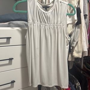 Banana Republic Cream Smocked Sleeveless Blouse